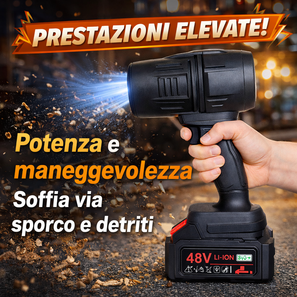 Soffiatore Turbo 48V a Doppia Batteria (con Valigetta)