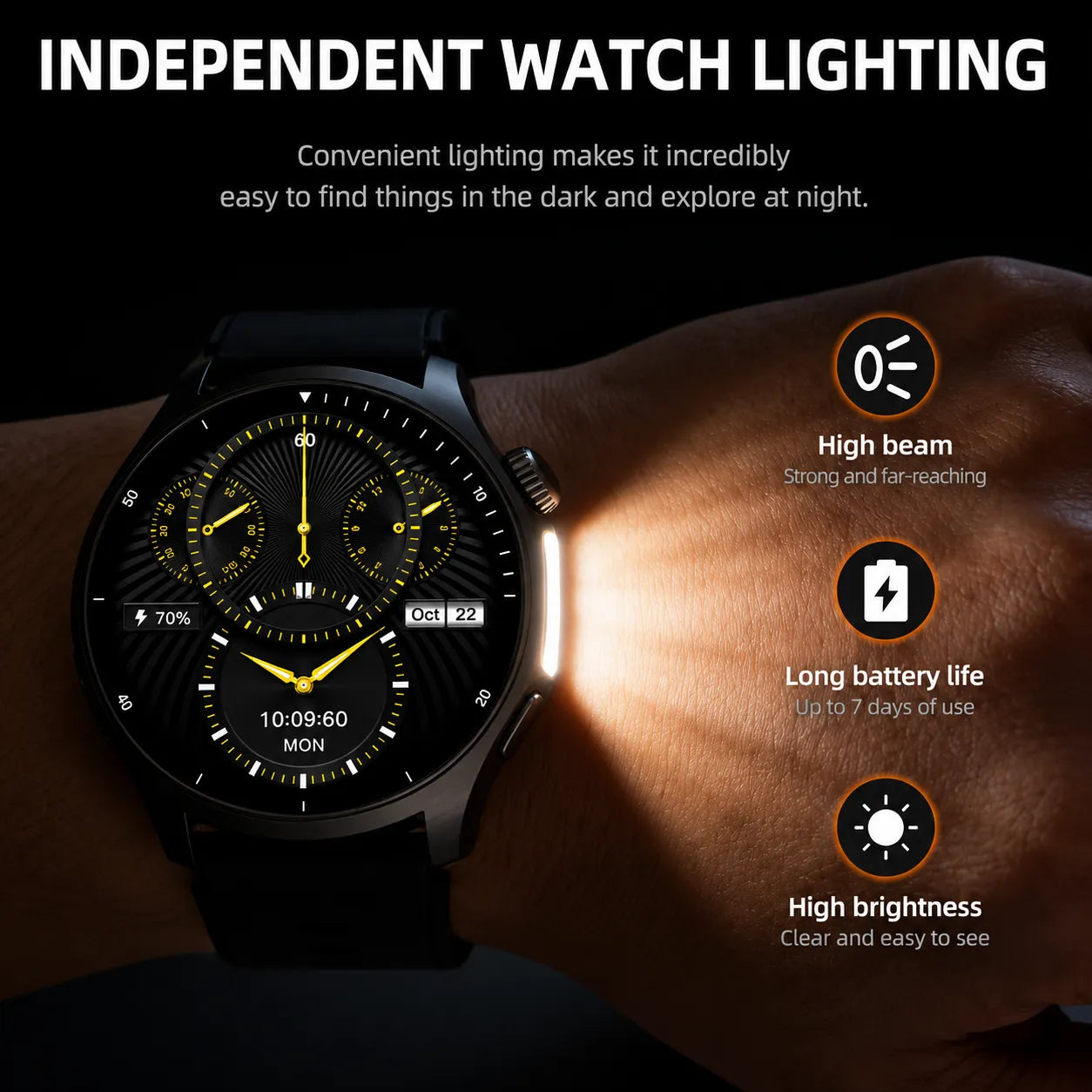 Smartwatch HW18 PRO+ 1.46" HD - Chiamate Bluetooth, Torcia LED e 3 Cinturini inclusi