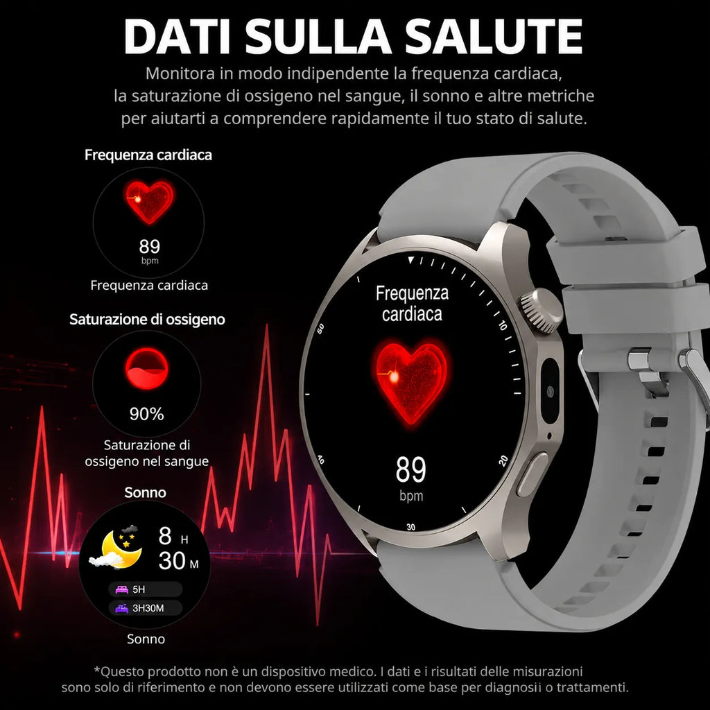 Smartwatch HW18 PRO+ 1.46" HD - Chiamate Bluetooth, Torcia LED e 3 Cinturini inclusi