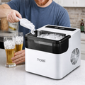Macchina del Ghiaccio Automatica TOBI – 12Kg/24h, Cubetti Bullet, Serbatoio 1.6L, Produzione Rapida 6-8 Minuti