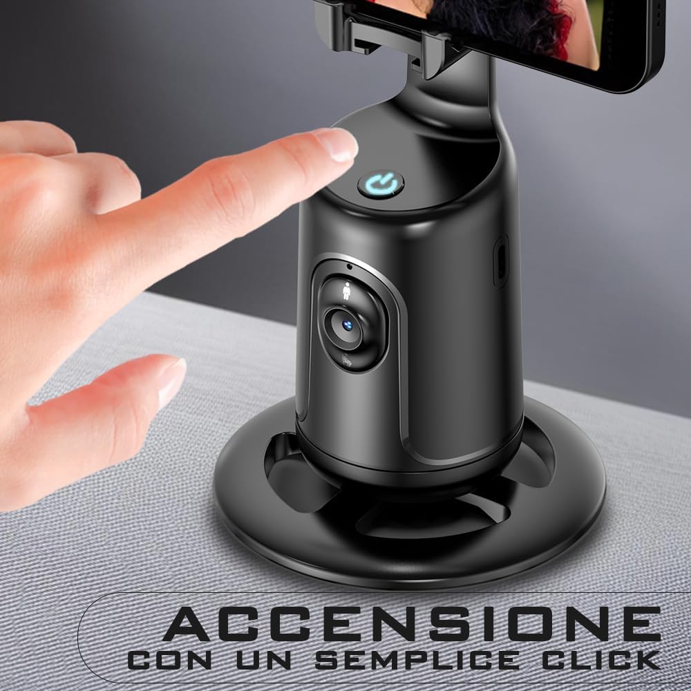 Stabilizzatore Smartphone P01 PRO - Rotazione 360°, Tracciamento Facciale AI e Controllo Gestuale