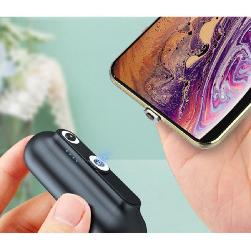 Mini Power Bank Magnetico 3-in-1 5000mAh - Ultra Compatto con Adattatori Intercambiabili