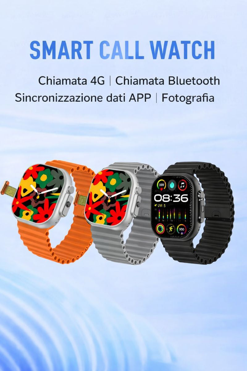 Smartwatch Phone 4G Ultra - Con Slot SIM, Chiamate Autonome, Fotocamera e Touchscreen