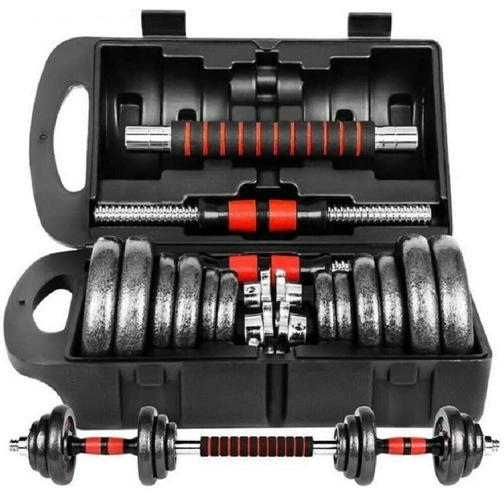Set Manubri con Bilanciere Regolabile 15 kg – Ideale per Sollevamento Pesi e Bodybuilding