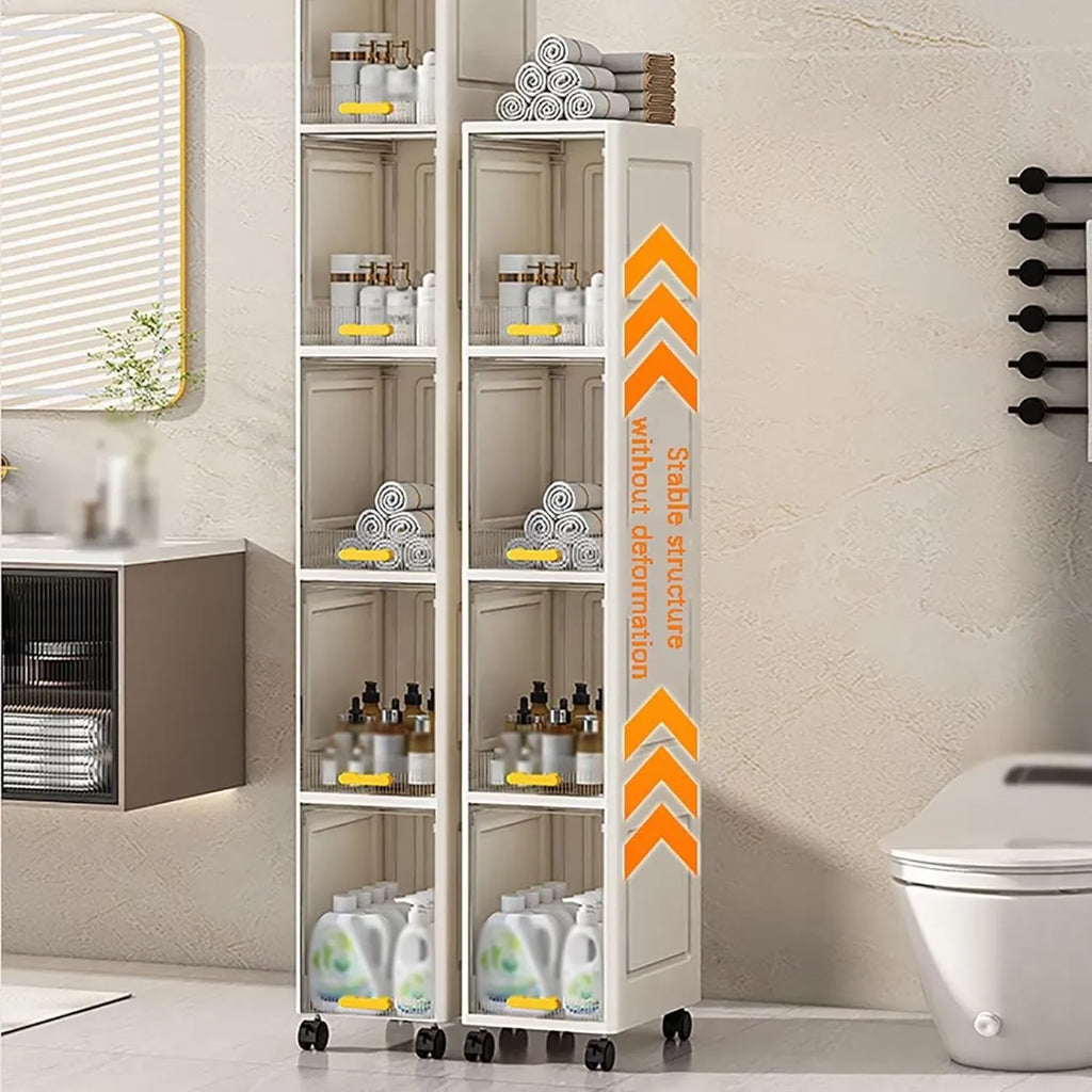Armadio Salvaspazio Modulare con Ruote da 3, 4 o 5 Cassetti – Mobiletto Organizzatore Multiuso per Casa, Bagno, Cucina, Camera e Ufficio