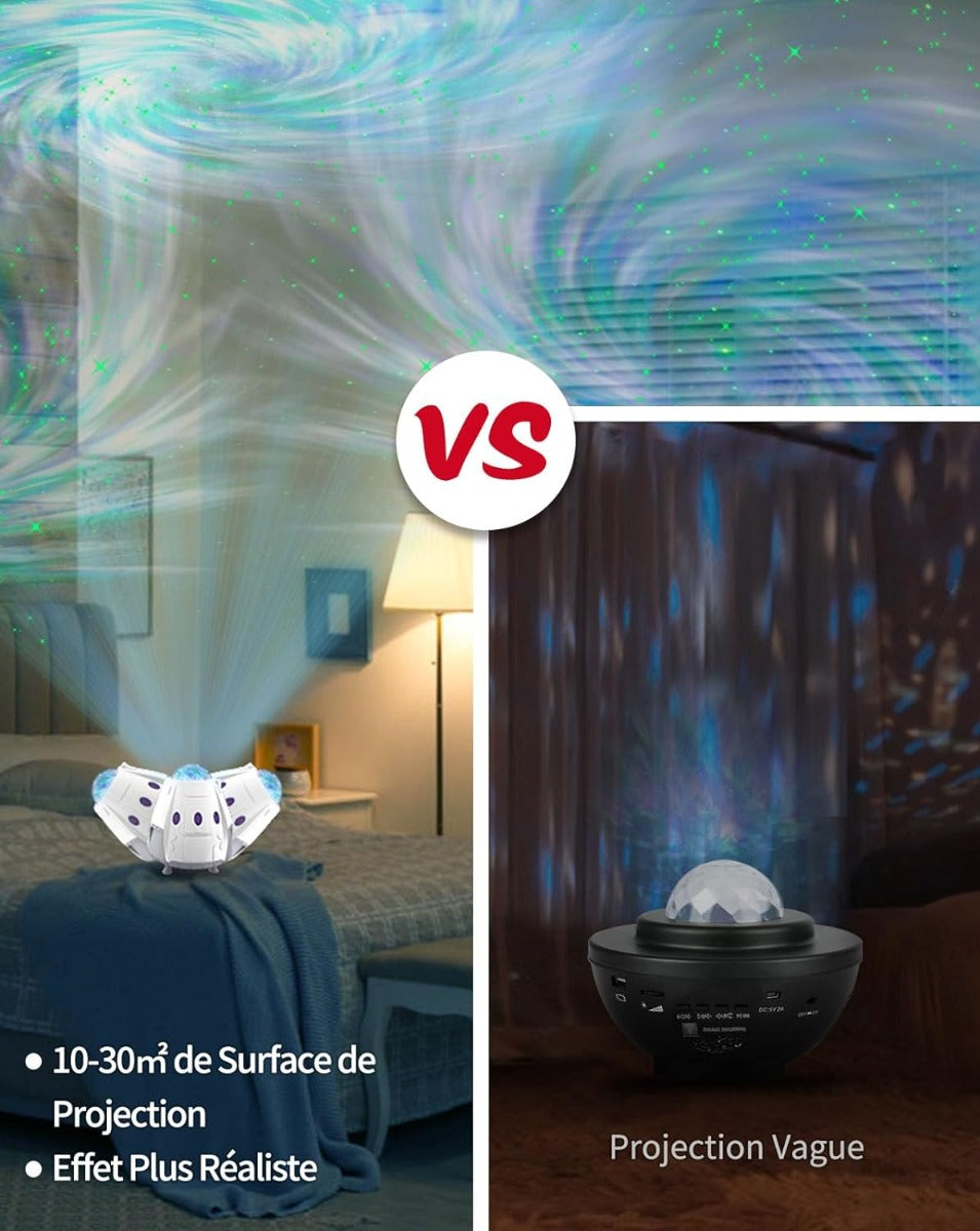 Proiettore LED Capsula Spaziale - Cielo Stellato, Cassa Bluetooth e Rumore Bianco