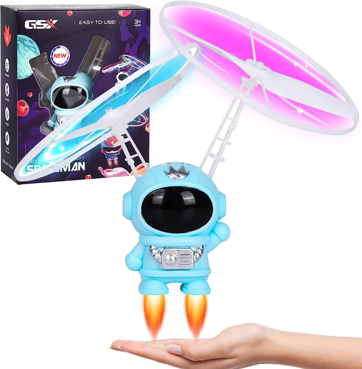 Mini Drone Astronauta Volante Smart - Sensore a Infrarossi, Luci LED e Ricarica USB