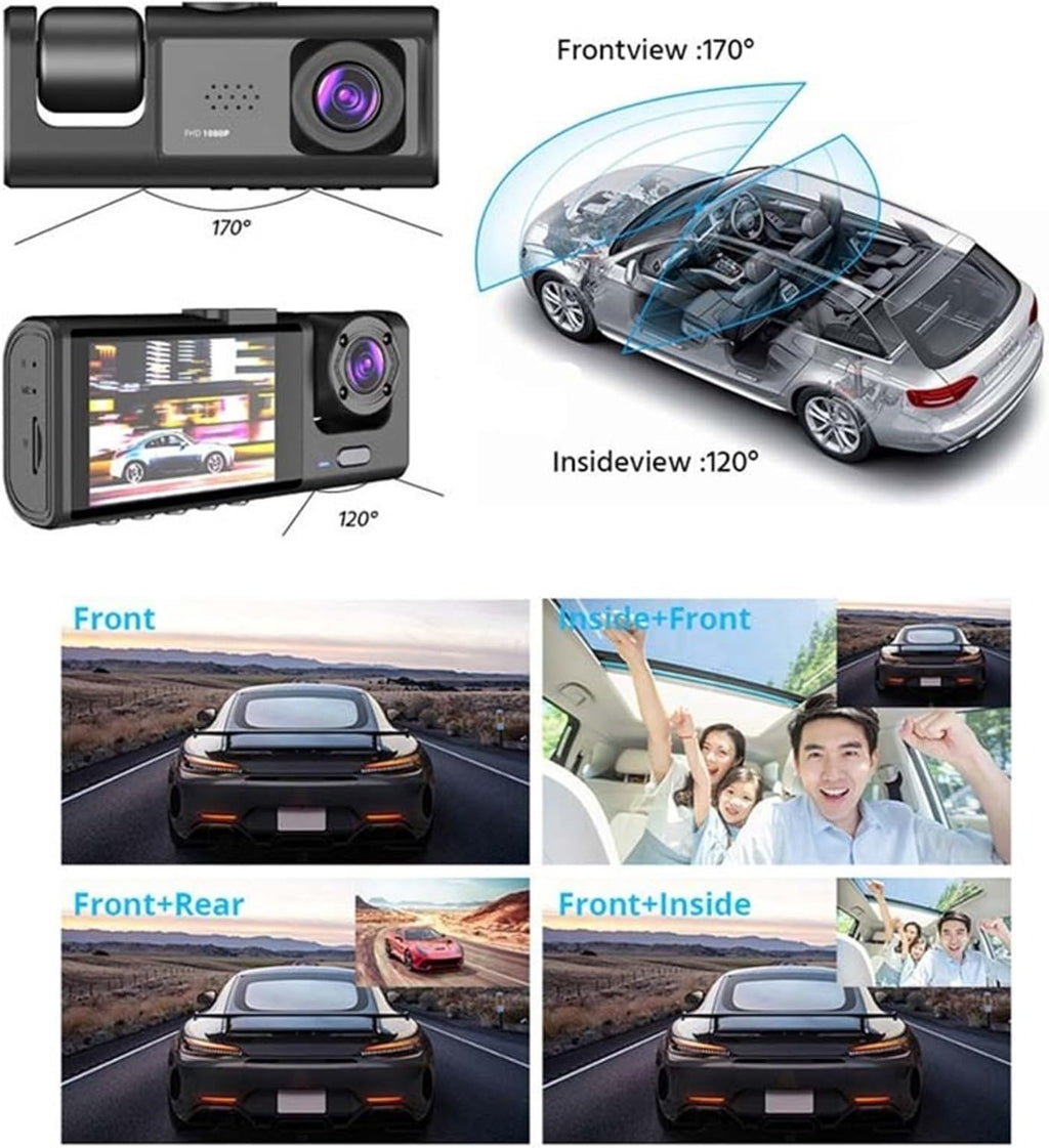 Dash Cam Pro 1080P – Telecamera Auto a Triplo Obiettivo