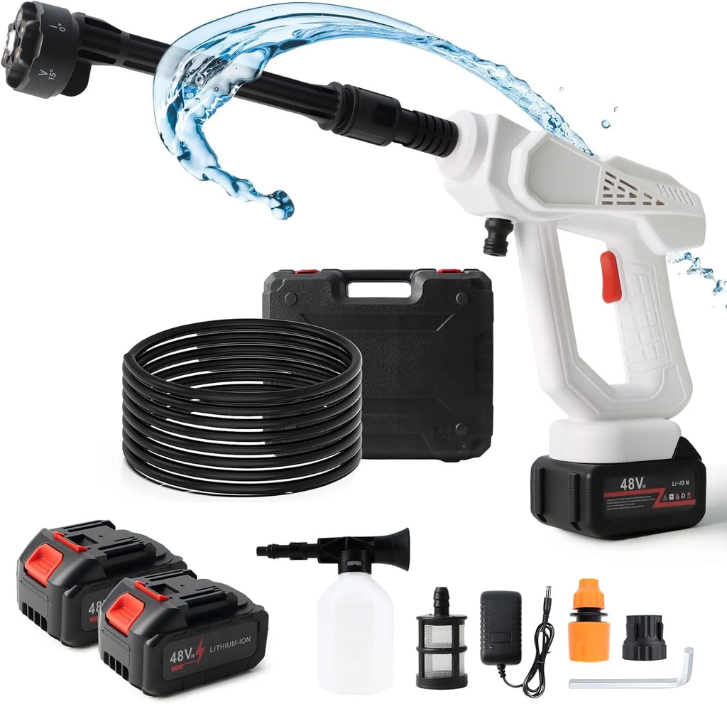 Idropulitrice Pro Cordless 48V – Pistola ad Alta Pressione con Doppia Batteria