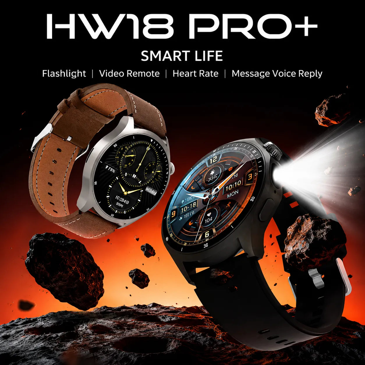 Smartwatch HW18 PRO+ 1.46" HD - Chiamate Bluetooth, Torcia LED e 3 Cinturini inclusi