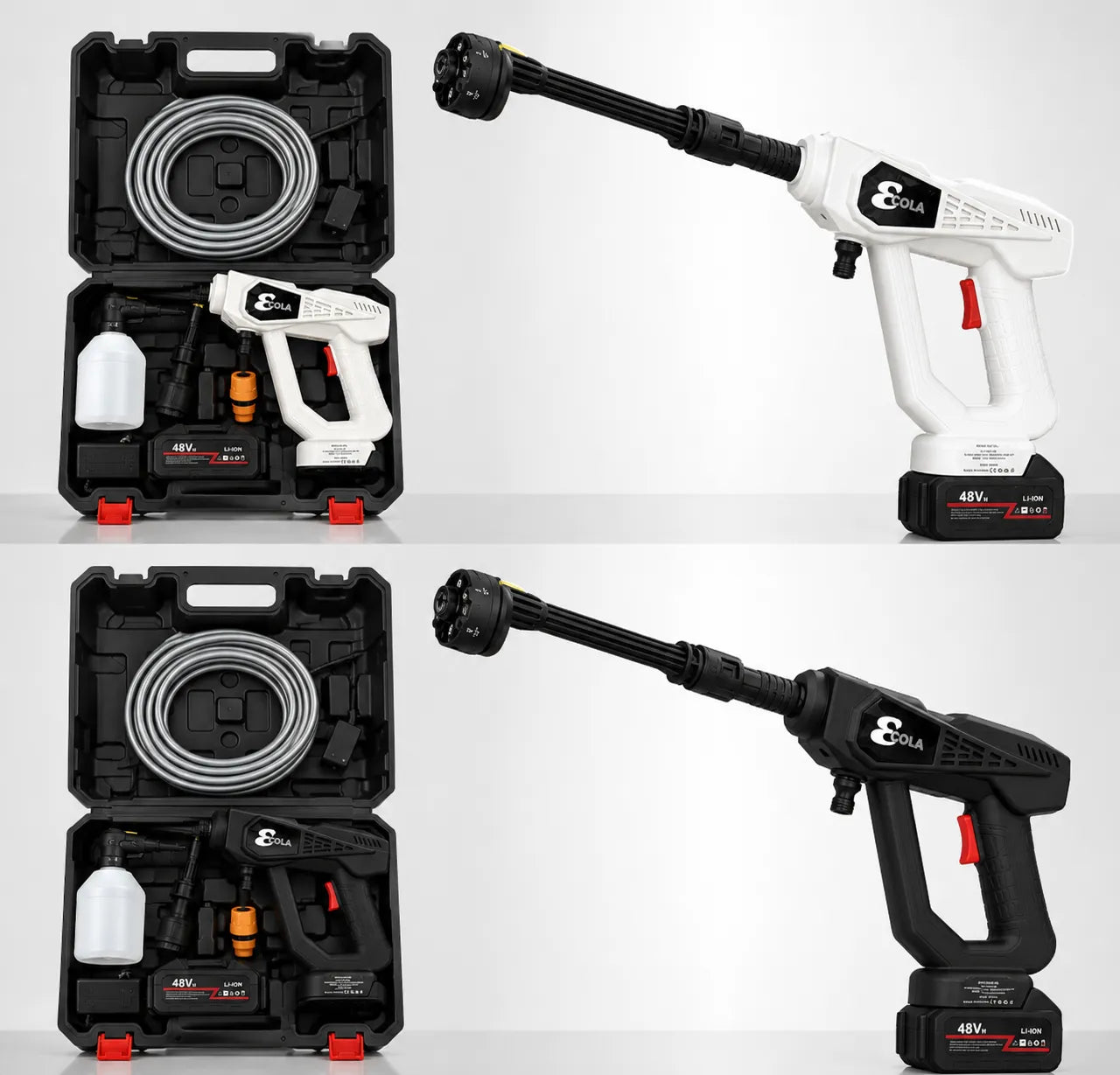 Idropulitrice Pro Cordless 48V – Pistola ad Alta Pressione con Doppia Batteria