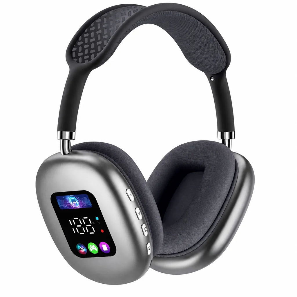 Cuffie Bluetooth Wireless 5.4 con Display Integrato – Audio Hi-Fi Stereo, Bluetooth 5.4, Microfono, Over-Ear