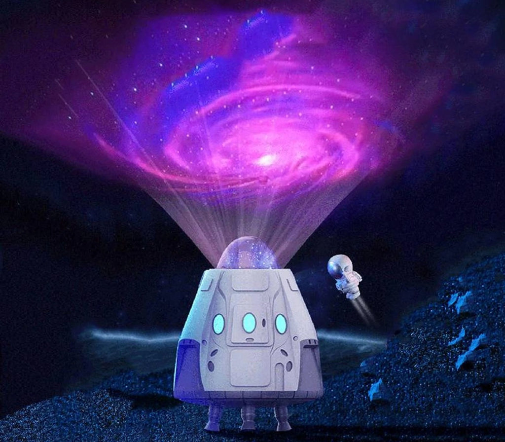 Proiettore LED Capsula Spaziale - Cielo Stellato, Cassa Bluetooth e Rumore Bianco