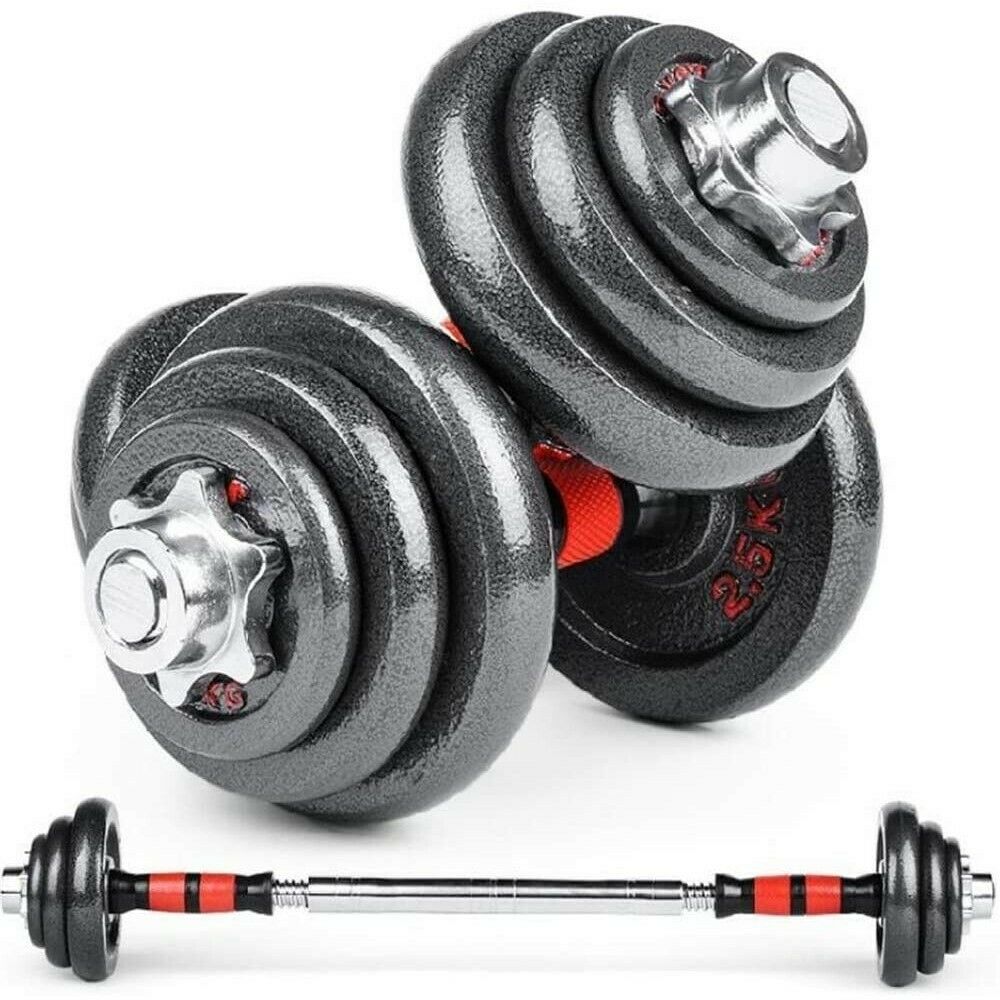 Set Manubri con Bilanciere Regolabile 15 kg – Ideale per Sollevamento Pesi e Bodybuilding