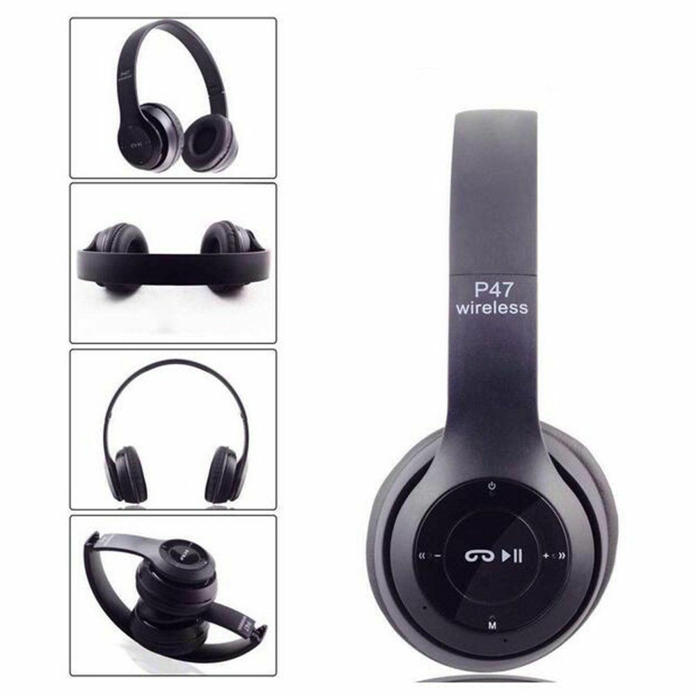 Cuffie Wireless Bluetooth P47 - Design Pieghevole, Audio Stereo e Funzione Cablata