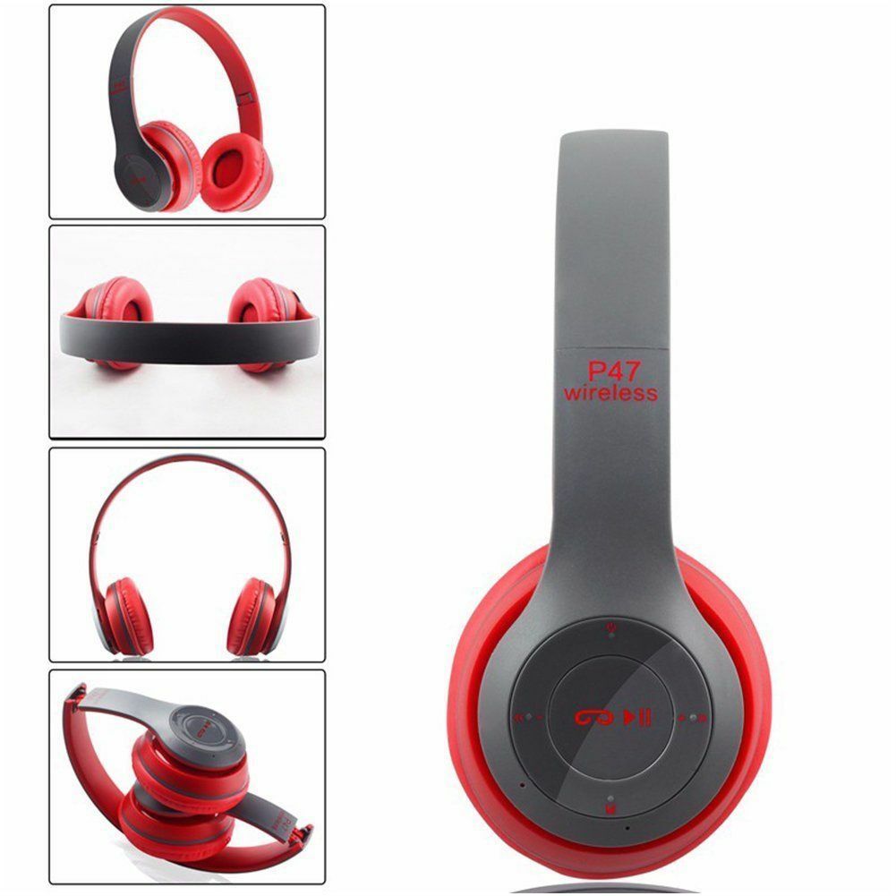 Cuffie Wireless Bluetooth P47 - Design Pieghevole, Audio Stereo e Funzione Cablata