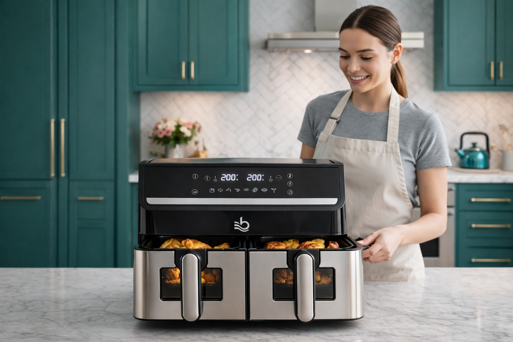 Air Fryer Dual Zone 15L – Friggitrice ad Aria a Doppio Cestello 2000W