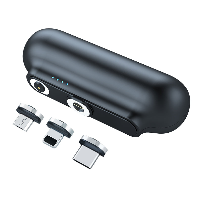 Mini Power Bank Magnetico 3-in-1 5000mAh - Ultra Compatto con Adattatori Intercambiabili
