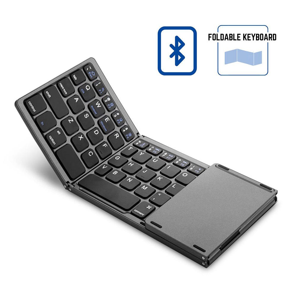 Mini Tastiera Pieghevole Wireless Bluetooth - Con Touchpad Integrato, Ultra Sottile e Portatile