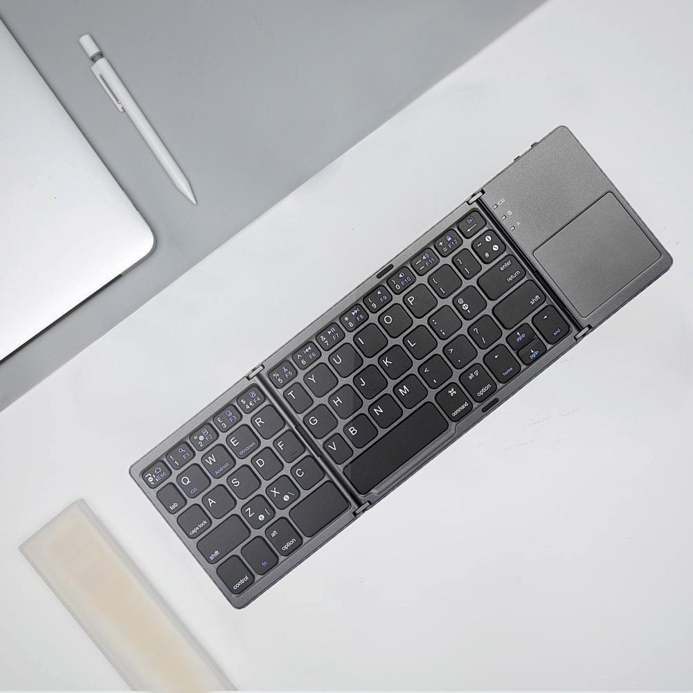 Mini Tastiera Pieghevole Wireless Bluetooth - Con Touchpad Integrato, Ultra Sottile e Portatile