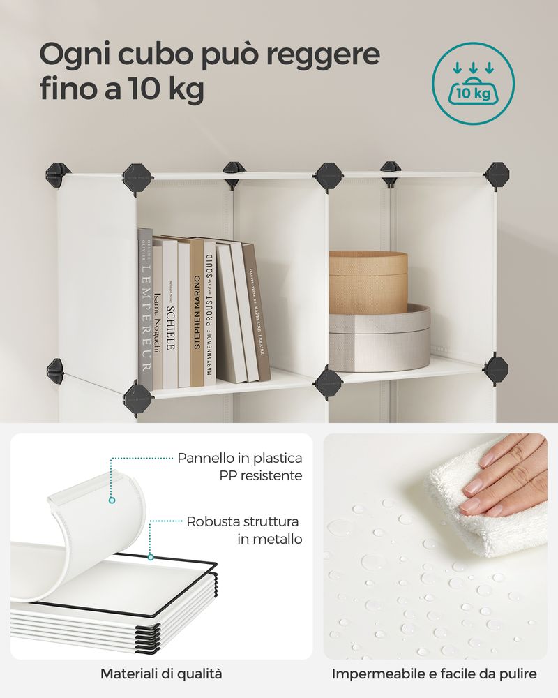 Libreria Modulare Trasparente 20 Cubi Componibile