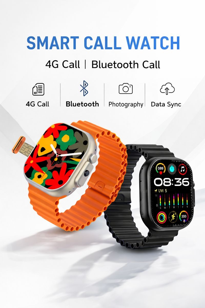Smartwatch Phone 4G Ultra - Con Slot SIM, Chiamate Autonome, Fotocamera e Touchscreen