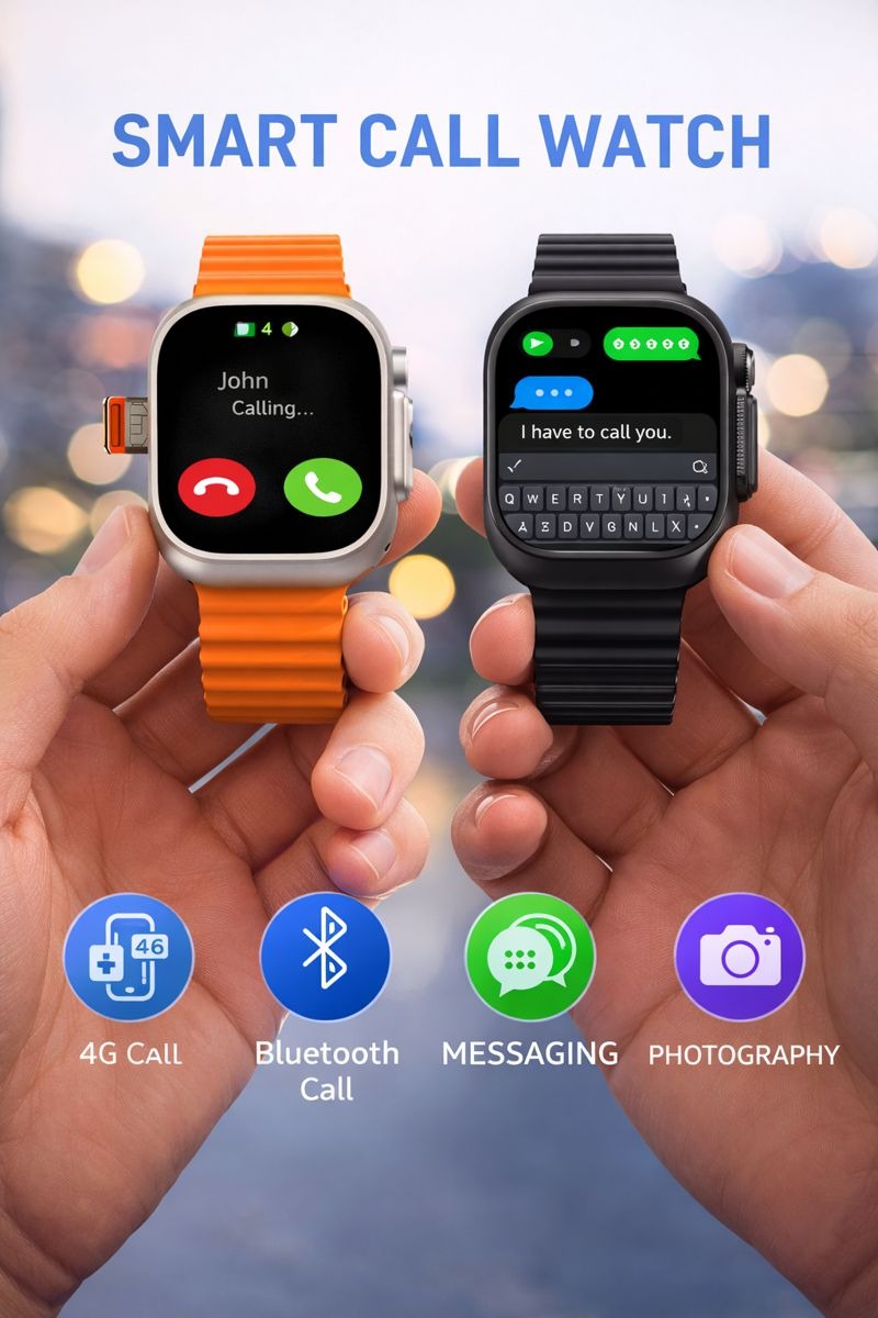 Smartwatch Phone 4G Ultra - Con Slot SIM, Chiamate Autonome, Fotocamera e Touchscreen